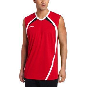 ASICS Men's Performance Tyson Sleeveless Top, Red/White - NWT